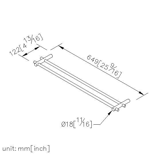 Double Towel Bar (600mm) thumbnail 2