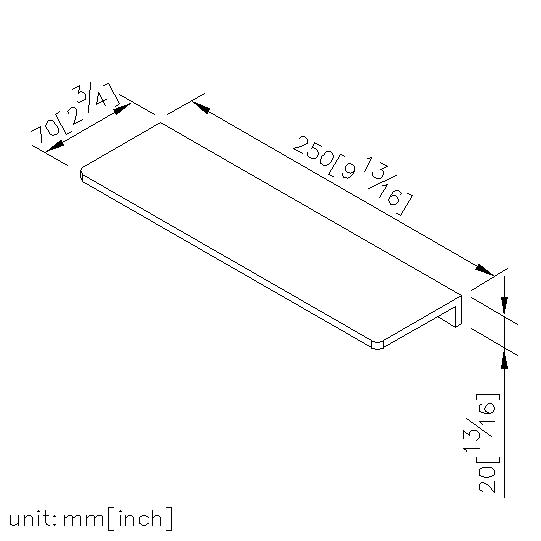 Stainless Steel Shelf (250*70*20mm) thumbnail 2