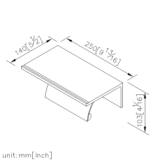 Single Toilet Tissue Holder W/Shelf (Aluminum W/Black Coating) thumbnail 2