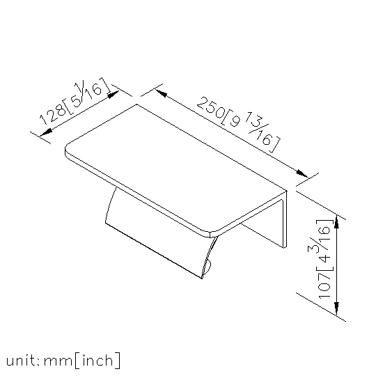 Single Toilet Tissue Holder W/R Corner Shelf (Aluminum W/Anodizing) thumbnail 2