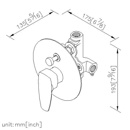 Concealed Valve W/Diverter & Check Valve W/O Inlet Stop Version(1~4 kg/cm^2) thumbnail 2