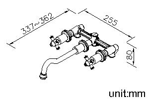 Two-Handle Wall-Mounted Basin Faucet thumbnail 2