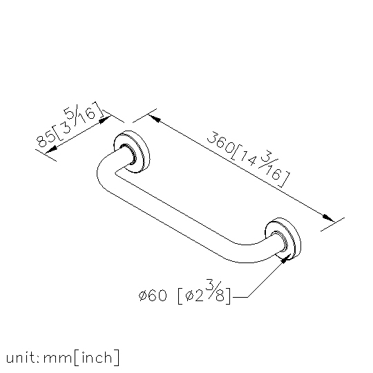 Grab Bar (300mm) W/Pre-Embedded Anchor Bolt thumbnail 2