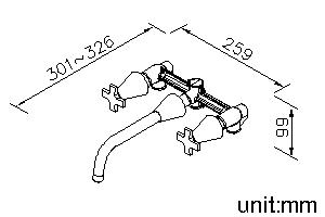 Two-Handle Wall-Mounted Basin Faucet thumbnail 2