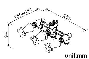 Three-Handle Valve (Showerhead/Hand Shower/Bathtub) thumbnail 2