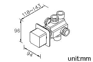 3-Way Diverter (Two Inlets)(Showerhead/Hand Shower/Bathtub) thumbnail 2