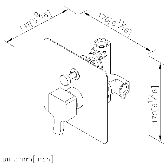 Concealed Valve W/Diverter & Check Valve W/O Inlet Stop Version(4~6 kg/cm^2) thumbnail 2