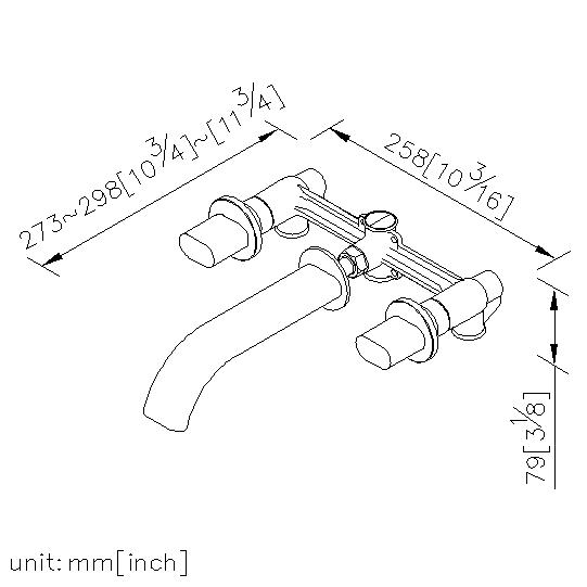 Two-Handle Wall-Mounted Basin Faucet thumbnail 2