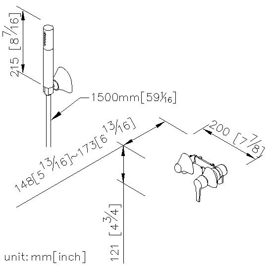 Concealed Shower Mixer W/Shower Holder & Wall Supply & Hand Shower & Hose thumbnail 2