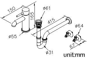 Basin Faucet W/Pop-Up & Tail Tube & Angle Stops thumbnail 2