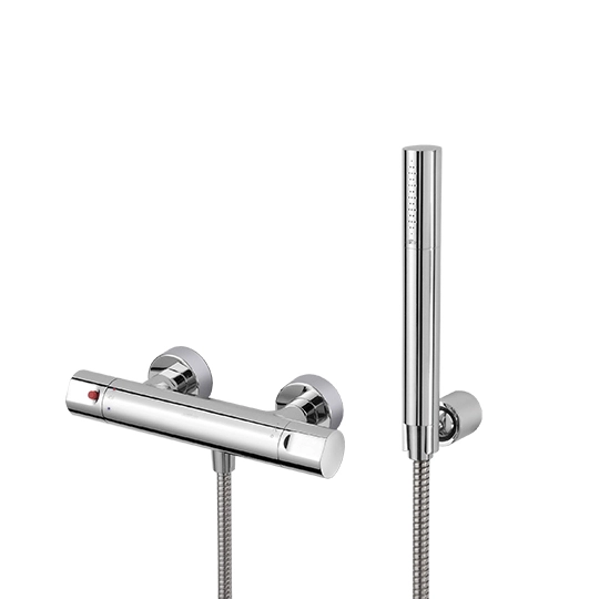 Thermostatic Shower Mixer W/Hose & Hand Shower & Wall Bracket