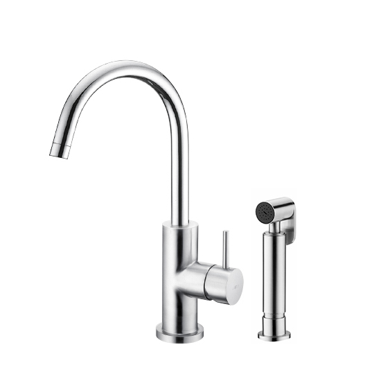 Kitchen Faucet W/Sprayer (Stainless Steel)