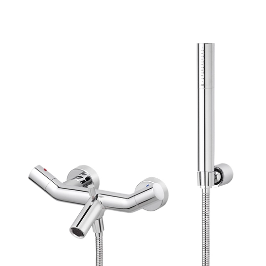 Bath/Shower Mixer W/Hand Shower & Hose & Wall Bracket