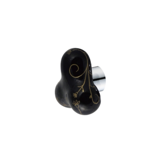 Robe Hook (Black With Golden Pattern)
