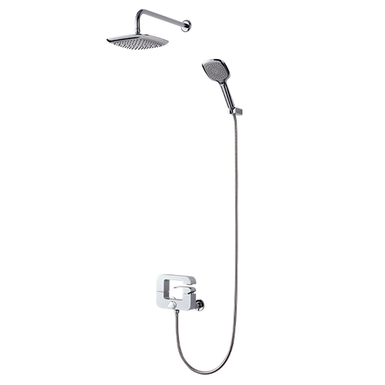 Bath/Shower Mixer W/ Hand Shower & Showerhead & Hose & Wall Bracket