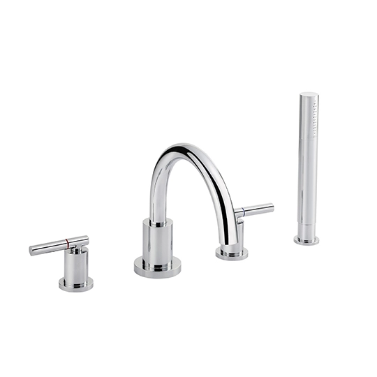 Two-Handle Bathtub Faucet W/Hand Shower & Diverter