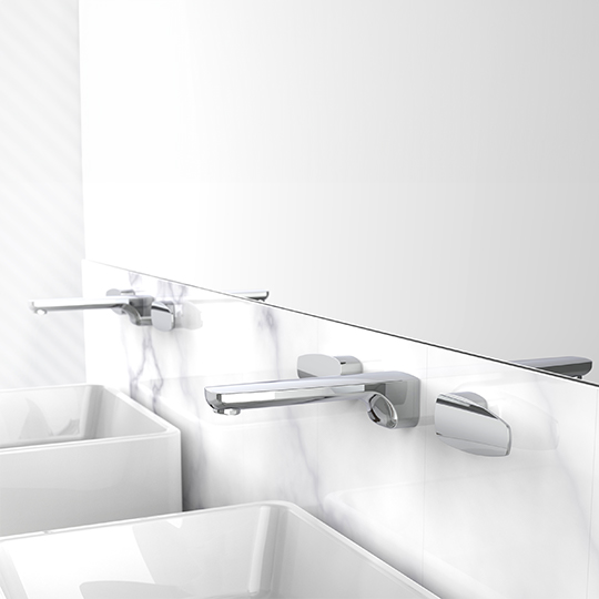 Two-Handle Wall-Mounted Basin Faucet (Lead-Free Brass) thumbnail 3